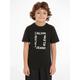 T-Shirt CALVIN KLEIN JEANS "MAXI HERO FLOCK LOGO T-SHIRT" Gr. 14 (164), schwarz (ck black) Jungen Shirts T-Shirts für Kinder bis 16 Jahre