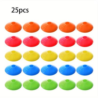 25pcs Soccer Ball Training Disc, Football Training Equipment, Agility Speed Training Equipment, Agility Filed Markers For Sports Training