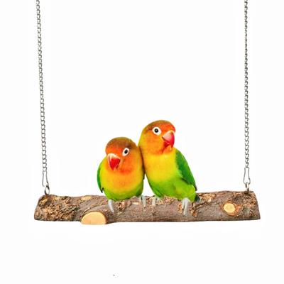 Pet Bird Swing, Parrot Cage Toys, Natural Wooden Swing Toy Parrot Toy For Bird For Play