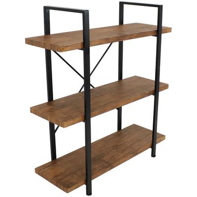 Sunnydaze Decor Sunnydaze 3-Tier Bookshelf with Wood Veneer Shelves - Brown