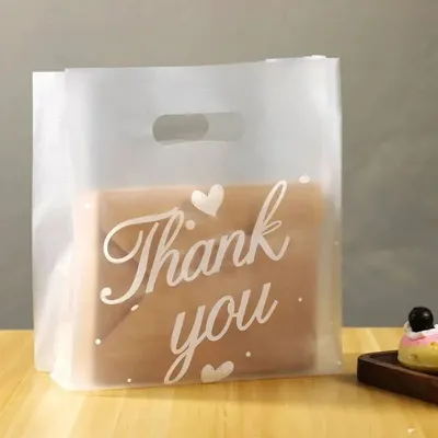 50pcs Thank You Plastic Gift Bags Christmas Candy Cookie Wrapping Bags Wedding Birthday Party Gift