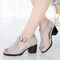 Summer Women's Heeled Shoes Fashion T-strap Peep Toe Women's Sandals Dress Office Ladies Chunky Heel