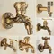 Tuqiu Washing Machince Faucet Garden Bibcocks Tap Antique Brass Dragon Carved Washing Machine Faucet