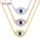TONGZHE Turkish Evil Eye 925 Sterling Silver Necklace Pendant Choker For Women Clavicle Chain Lucky