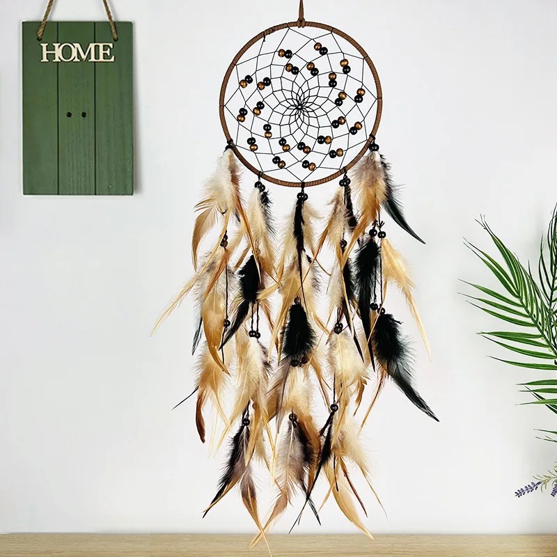 Dream Catcher Feather Wind Chime Hand Woven Crafts Outdoor Garden Bedroom Hanging Ornaments Birthday Christmas Gifts Home Decor