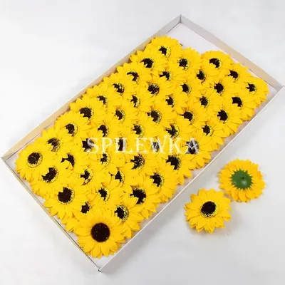 25/50pcs Sunflower Artificial Flower Heads Bouquet Gift Box Decor Eternal DIY Flowers Bouquet for Valentine Mother's Day Gift