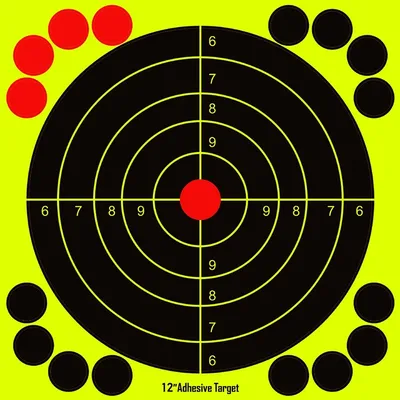 10 sheets/pack 12 Inch Bright Fluorescent Yellow Splatter Target Sticker - Adhesive Reactive Shooting Targets