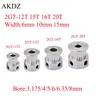 2GT 12 15 16 20 teeth 2GT Timing Pulley Bore 3.17/4/5/6/6.35/8mm For GT2 Timing Belt width 6mm 10mm