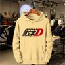"""Initial D"" Racing Sports Hooded Men's Sweatshirt Autumn Long Sleeved Hooded Sweatshirt Hooded Black"