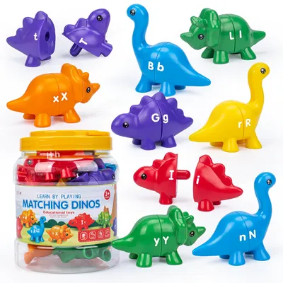 Matching Dinosaur Toy With storage bucket Montessori Toys for Kids Counting Learning Toys for