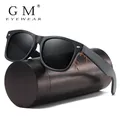 GM Polarized Sunglasses 100% Natural Wooden Sunglasses Frame Bamboo Black sun glasses Men /Eomen