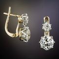 1 paire de boucles d'oreilles de mode de luxe classique pour hommes en saphir blanc bijoux boucles d'oreilles en or