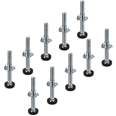 10er Set Verstellschrauben M8 x 70 mm mit Einschlagmutter und Kunststoff-Fußteil Image