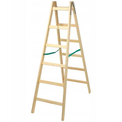 Holzleiter, Bockleiter bis 150 kg, klappbare Malerleiter, 6 Stufen - Kadax Image