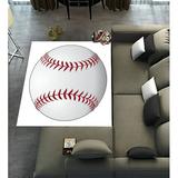 ECZJNT Baseball White Leather Red Stitches Area Rugs 3 x 4ft Floor Carpet Mat for Living Dinning Room Bedroom Kitchen Hallway Office Decor