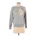 J.Crew Sweatshirt: Gray Floral Motif Tops - Women's Size Small