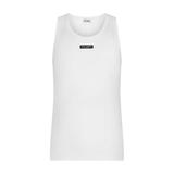 Two-Way Stretch Cotton Tank Top With Logo Label