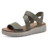 Keilsandalette TAMARIS, Damen, Gr. 39, grün (mintgrün), Ziegenveloursleder, Textil, klassisch, Schuhe, Sommerschuh, Sandale, Plateauabsatz, mit Klettverschluss
