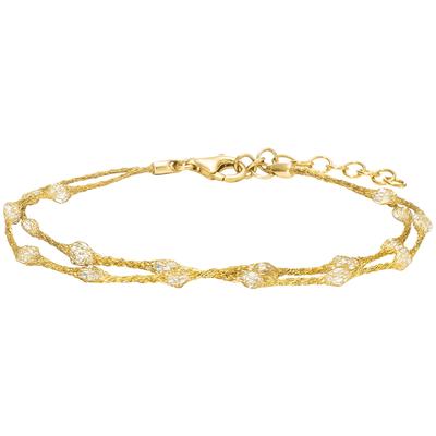 Armband JULIE JULSEN "925/- Sterling Silber vergoldet 19,5 cm Zirkonia", gold, Armbänder, Damen, 19,5cm, Silber 925 (Ste