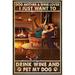 Dog Mother And Wine Lover I Just Want To Drink Wine And Pet My Dog Poster Painting Art Dining Room Wall Decor Ideas Art Deco Frameless 8x10inch