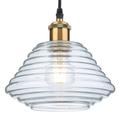 Firstlight Logan Retro Style 22cm Pendant Light in Antique Brass and Clear Glass