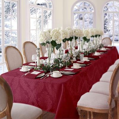 Abshire Rectangle Tablecloth, 60 x 120, Burgundy