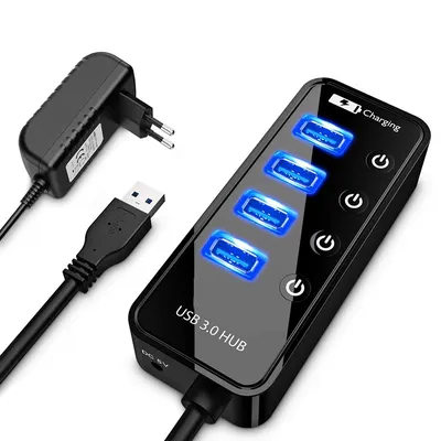 USB HUB 3.0 4 Port Smart Phone Charger Multi For Ipad MacBook Pro Computer PC Notebook Laptop