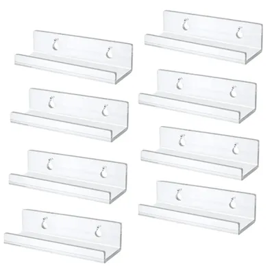8 Pack Clear Vinyl Record Shelf Wall Mount Acrylic Album Record Holder Display Vinyl Record Shelf