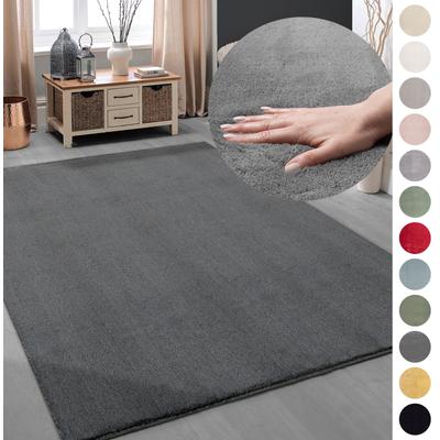 Teppich MY HOME "Arabell, Kunstfellteppich" Gr. 44, grau (dunkelgrau), B:160cm H:16mm L:220cm, Polyester, Teppiche, flauschig, kuschelig, Felloptik, Anti-Rutsch-Unterseite, Waschbar Image