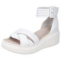 Sandalette RIEKER Gr. 42, weiß Damen Schuhe Sandaletten Sommerschuh, Sandale, Plateauabsatz, mit Klettverschluss
