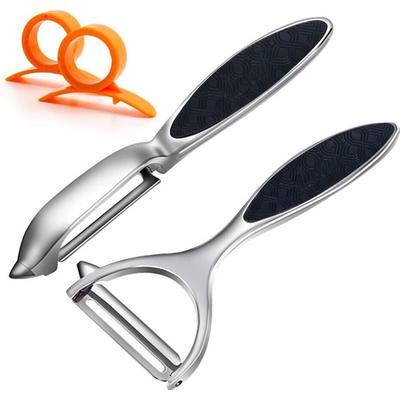 2 Stainless Steel Vegetable & Fruit Peelers with Non-Slip Handles