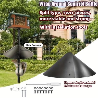 Sturdy Split-design Squirrel Baffle - Thickened Tpu, Anti-squirrel Guard With Installation Tools Included