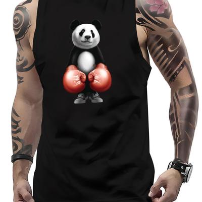 TEMU Sweat-free, Men's Athletic Tank Top - Quick-dry, Moisture-wicking & Breathable | Gym, Running & Training | Summer Sleeveless Shirt With Boxer Print Image