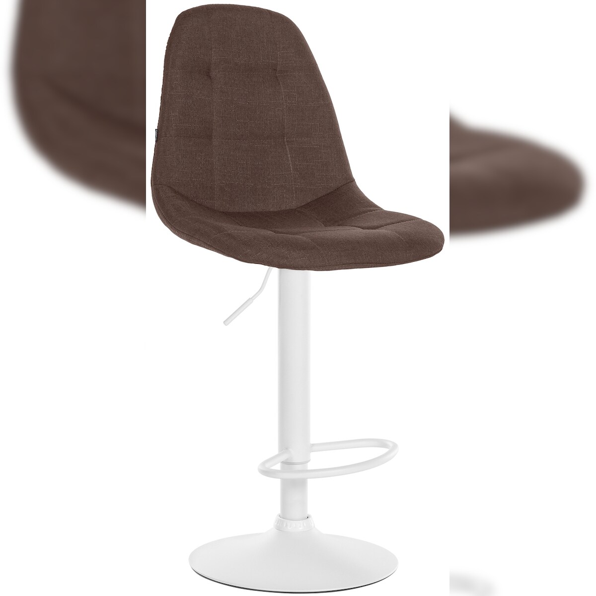 CLP Barhocker Elmore Stoff braun/Metall matt weiss Image