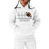 Baby Sweatshirt Child Kids Rugby Football Letter Prints Retro Sports Hooded Pullover Tops With Pocket Girls Hoodie White 11 Years-12 Years