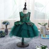 ATOGUTA Toddler Dress Floral Lace Ball Gown Princess Dresses Green Sizes 0-6