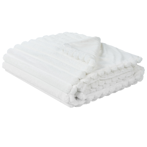 Kuscheldecke Weiß aus Kunstfell 150 x 200 cm Flauschige Tagesdecke für Bett Sofa Wohnzimmer Schlafzimmer Überwurf Wohnaccessoires