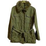 Anthropologie Jackets & Coats | Anthropologie Jacket Women’s Medium Green Saskia Faux Fur Belted Utility Casual | Color: Green | Size: M