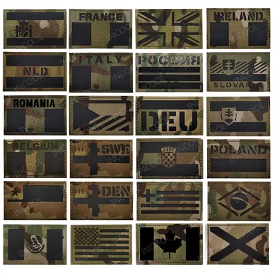 America Spain France Germany Brazil Greece Cyprus Serbia Poland Mexico Hungary Lithuania Peru Reflective Laser Cut Flag Patches