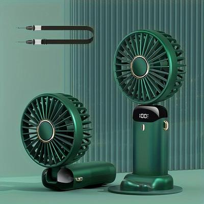 Foldable Personal Mini Fan – USB Rechargeable Handheld Fan with LED Display and 5 Speeds, for Home Office Travel Camping