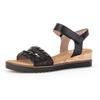 Sandalette GABOR "GENUA", Damen, Gr. 35, schwarz, Glattleder, feminin, Schuhe, Sommerschuh, Sandale, Keilabsatz, mit Klettverschluss, Weite G