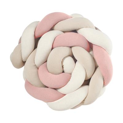nordic coast company Bettschlange Geflochten Trio Strick Rosa Weiss Image