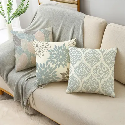 INS Stil Kleine Frische Kissenbezug Geometrische Nähte Schlafzimmer Wohnzimmer Dekoration Kissenbezug 40*40 cm/45*45 cm/50*50 cm Image
