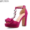 QPLYXCO 2017 Neue verkauf Große Kleine Größe 32-46 Sommer Stil Sandalen fashion Elegante Dame High Heel (10 CM) hochzeit schuhe 2091