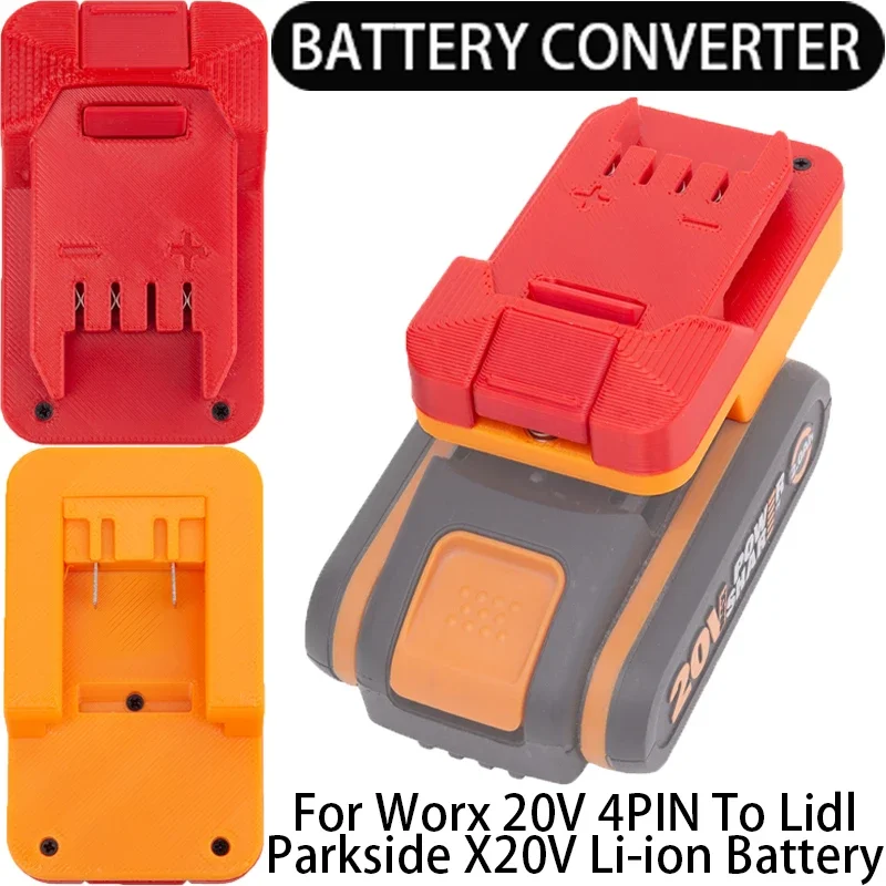 Akku-Adapter/Konverter für Lidl Parkside X20V Li-Ion-Werkzeug für Worx 20V 4PIN Li-Ion Akku-Adapter Elektrowerkzeug-Zubehör Image