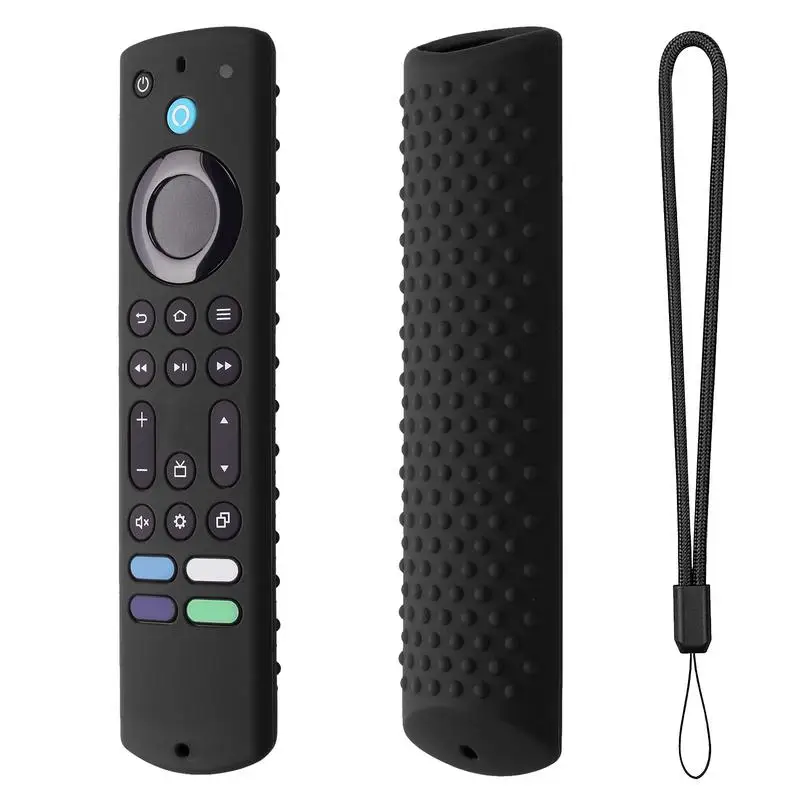 Für neue Amazon Fire TV-Stick 4k max Fernbedienung Silikon stoß feste Ersatz hülle stoß feste Schale mit Lanyard Image