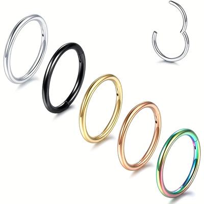16g Hoops Septum Nose Ring Piercing Jewelry Hinged Nose Ring 316l Stainless Steel Lip Ring Nipple Ring Earring For Women Men