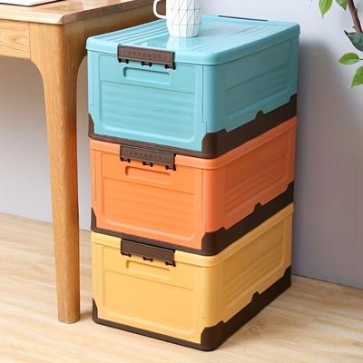 TEMU 1pc Foldable Storage Box, Wardrobe Storage Box, Large Capacity Storage Box For Toy Clothes Snack Books Shoes, Plastic Box For Car, Household Storage Organizer Bedroom Accessories