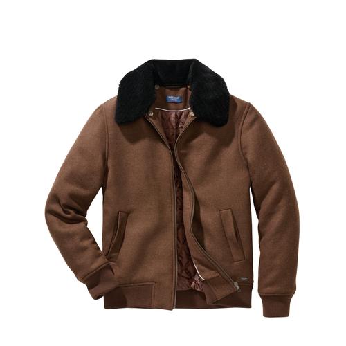 St. James Herren Fliegerjacke Regular Fit Braun einfarbig