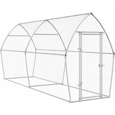Hühnerkäfig Silbern 400x105x182 cm Verzinkter Stahl - Vidaxl Image
